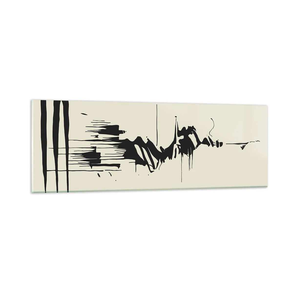 Quadro su vetro - Astrazione frettolosa - 90x30 cm