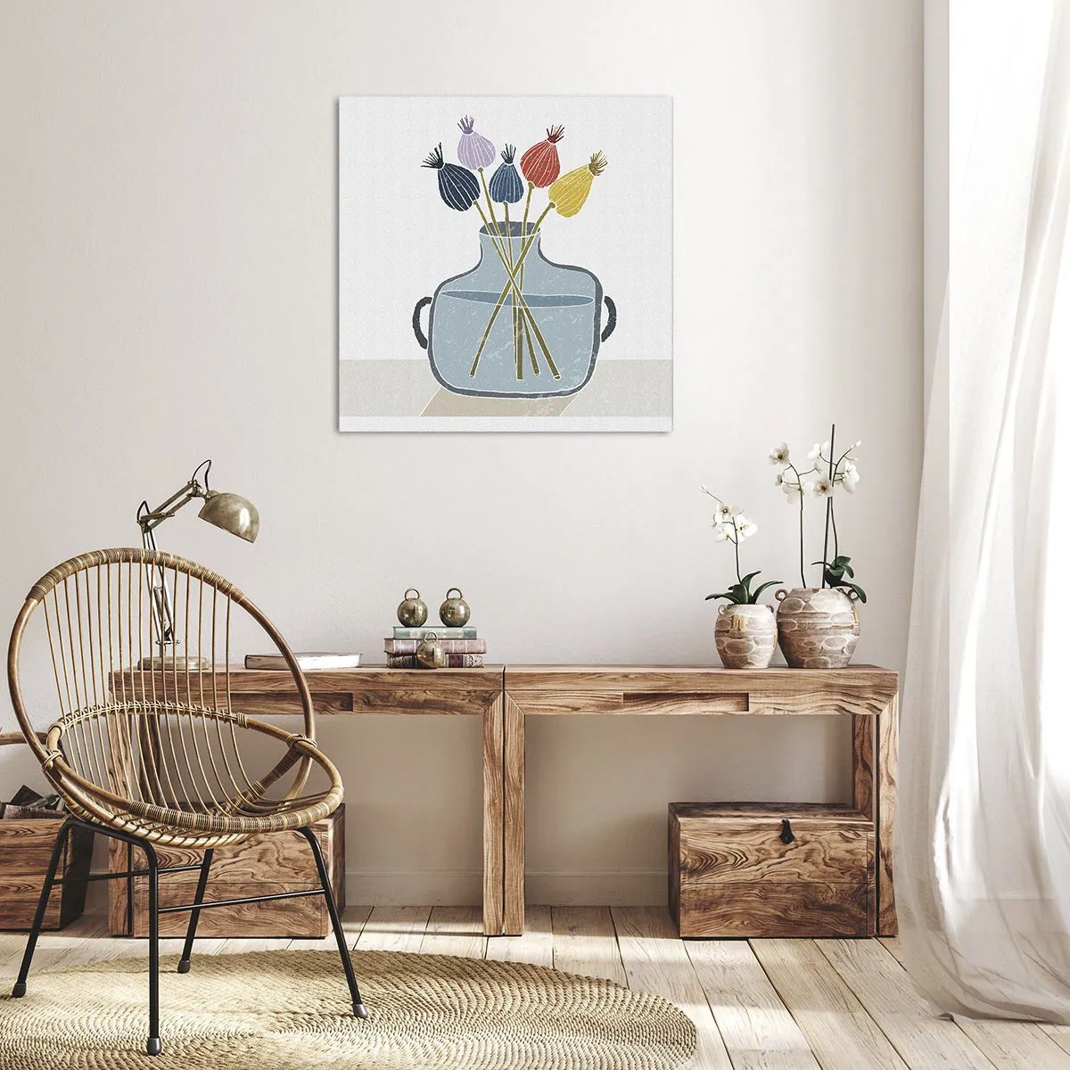 Quadro su tela - Stampe su Tela - Il silenzio dei papaveri - 40x40 cm