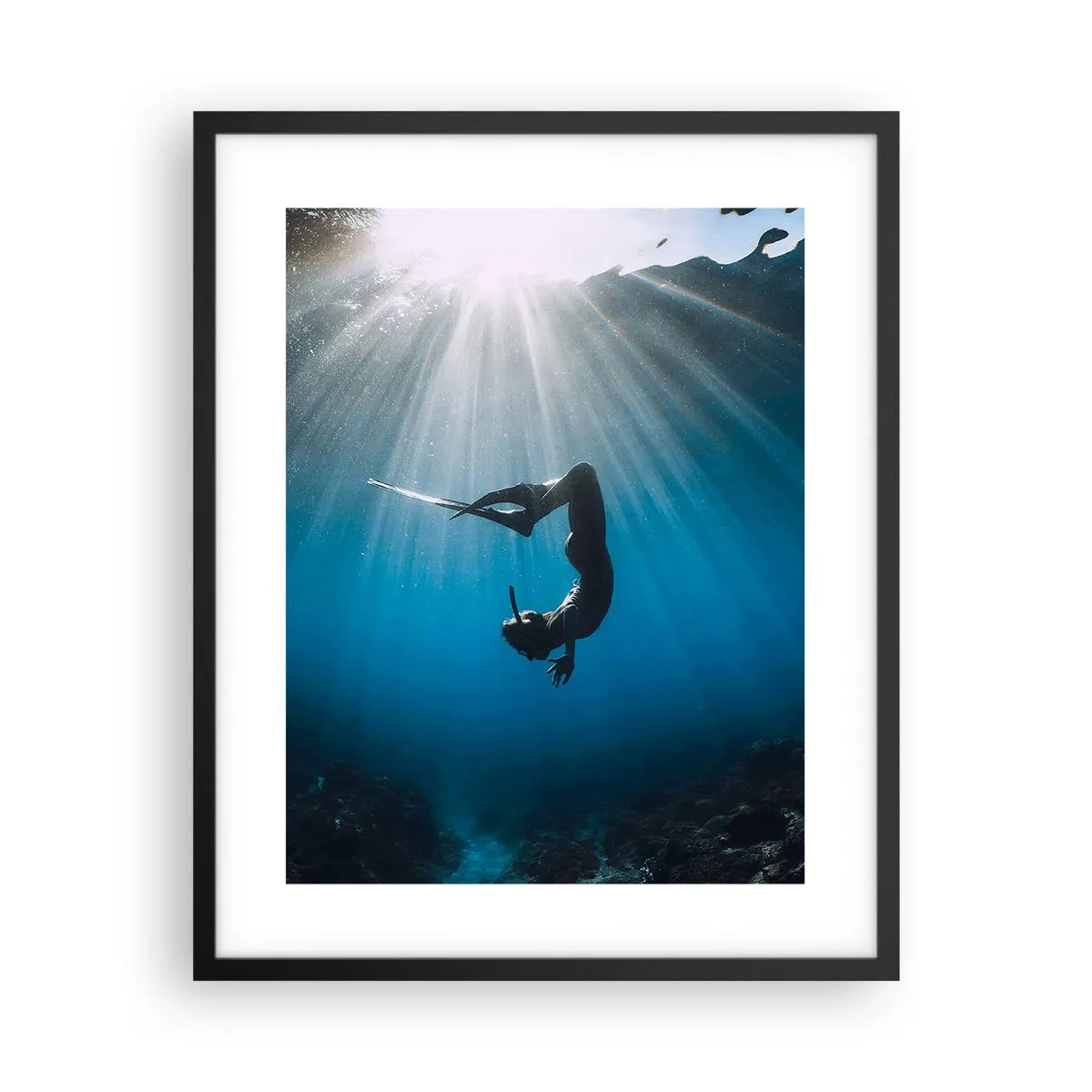 Poster in cornice nera - Danza subacquea - 40x50 cm