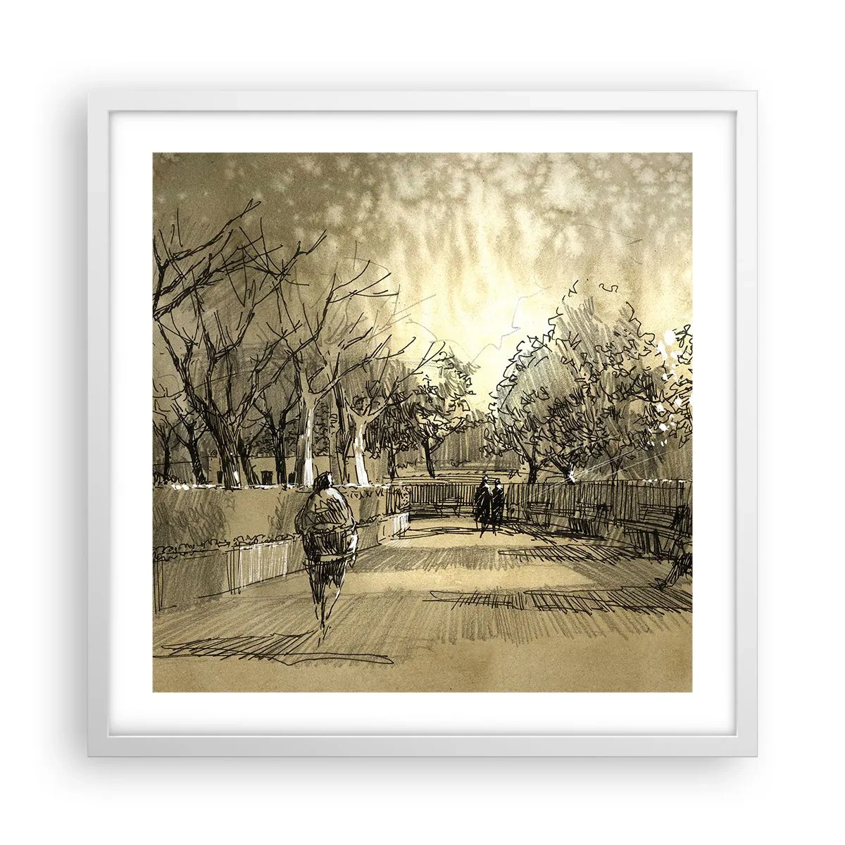 Poster in cornice bianca - Attimo fermato con la penna - 50x50 cm