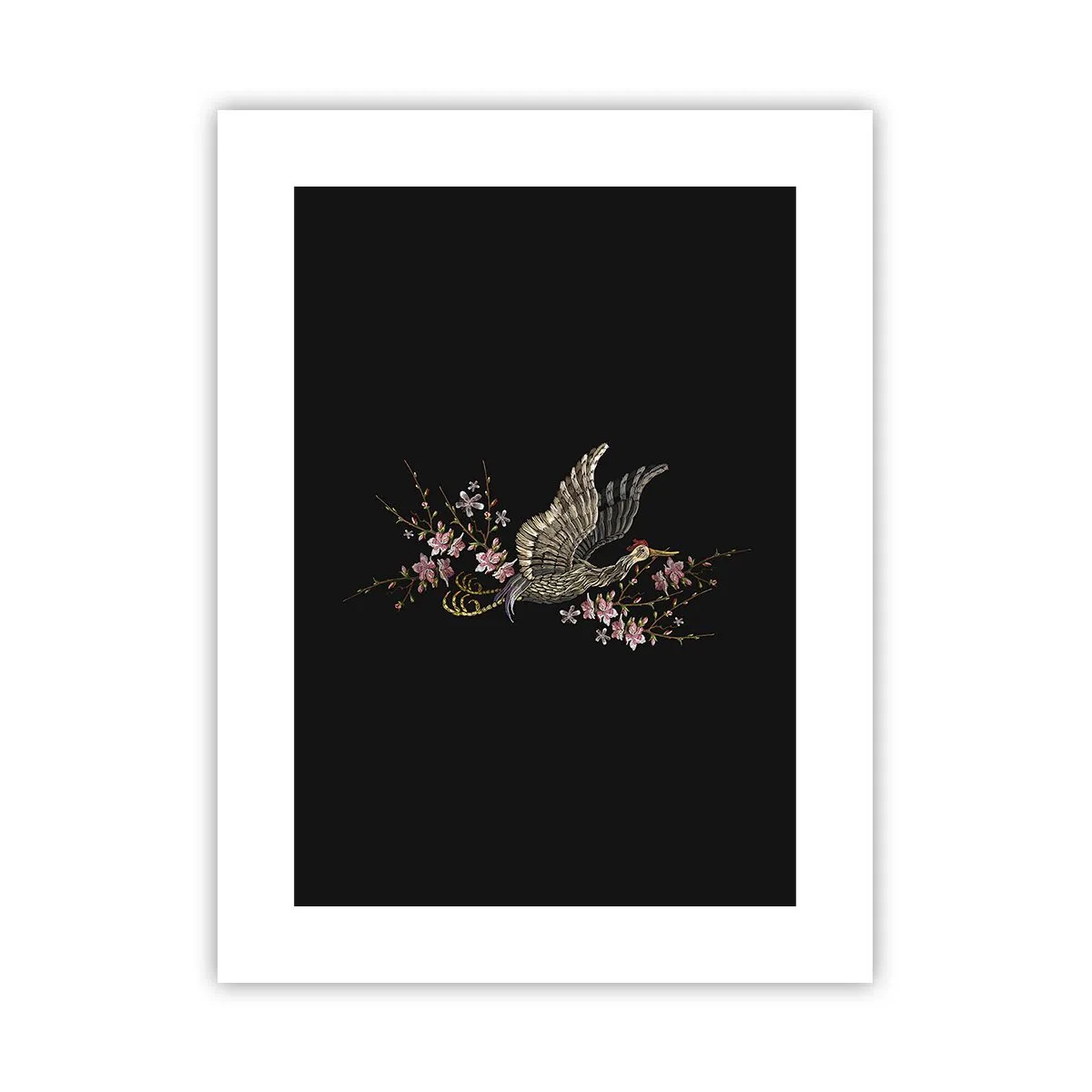 Poster - Uccello esotico ricamato - 30x40 cm