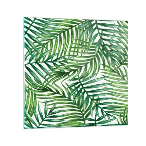 Quadro su vetro - Sotto un baldacchino verde - 70x70 cm