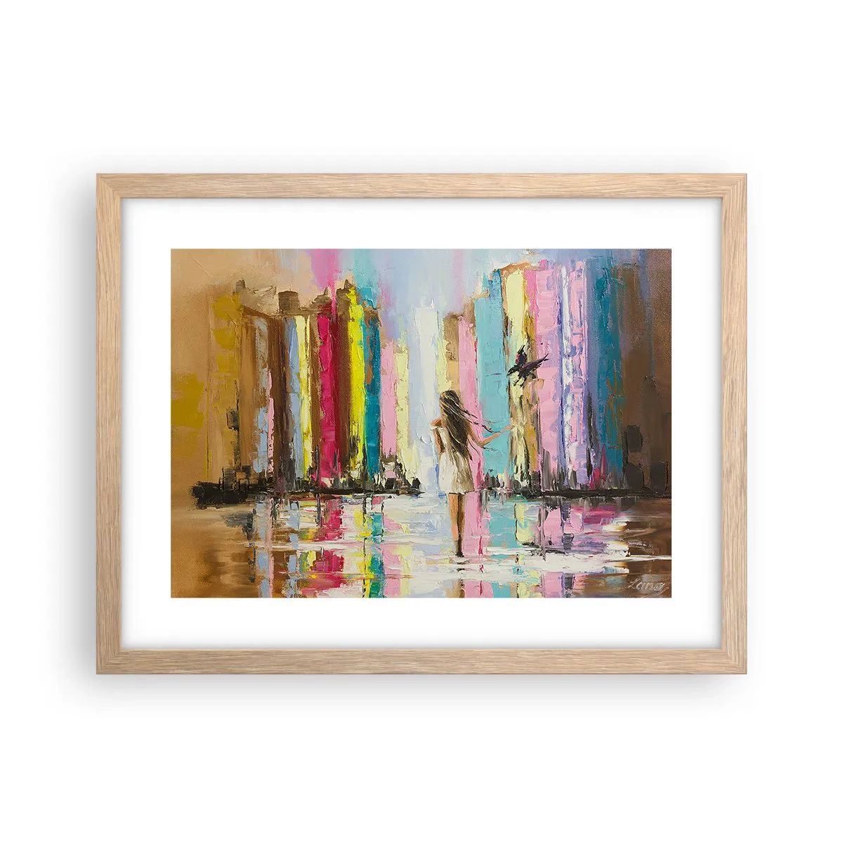 Poster in cornice rovere chiaro - Seguimi - 40x30 cm