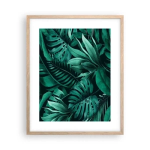 Poster in cornice rovere chiaro - Dal profondo del verde tropicale - 40x50 cm
