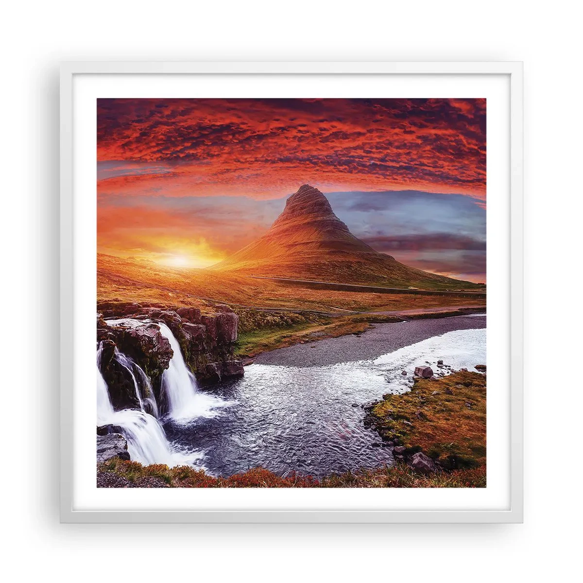 Poster in cornice bianca - Paesaggio della Terra di Mezzo - 60x60 cm