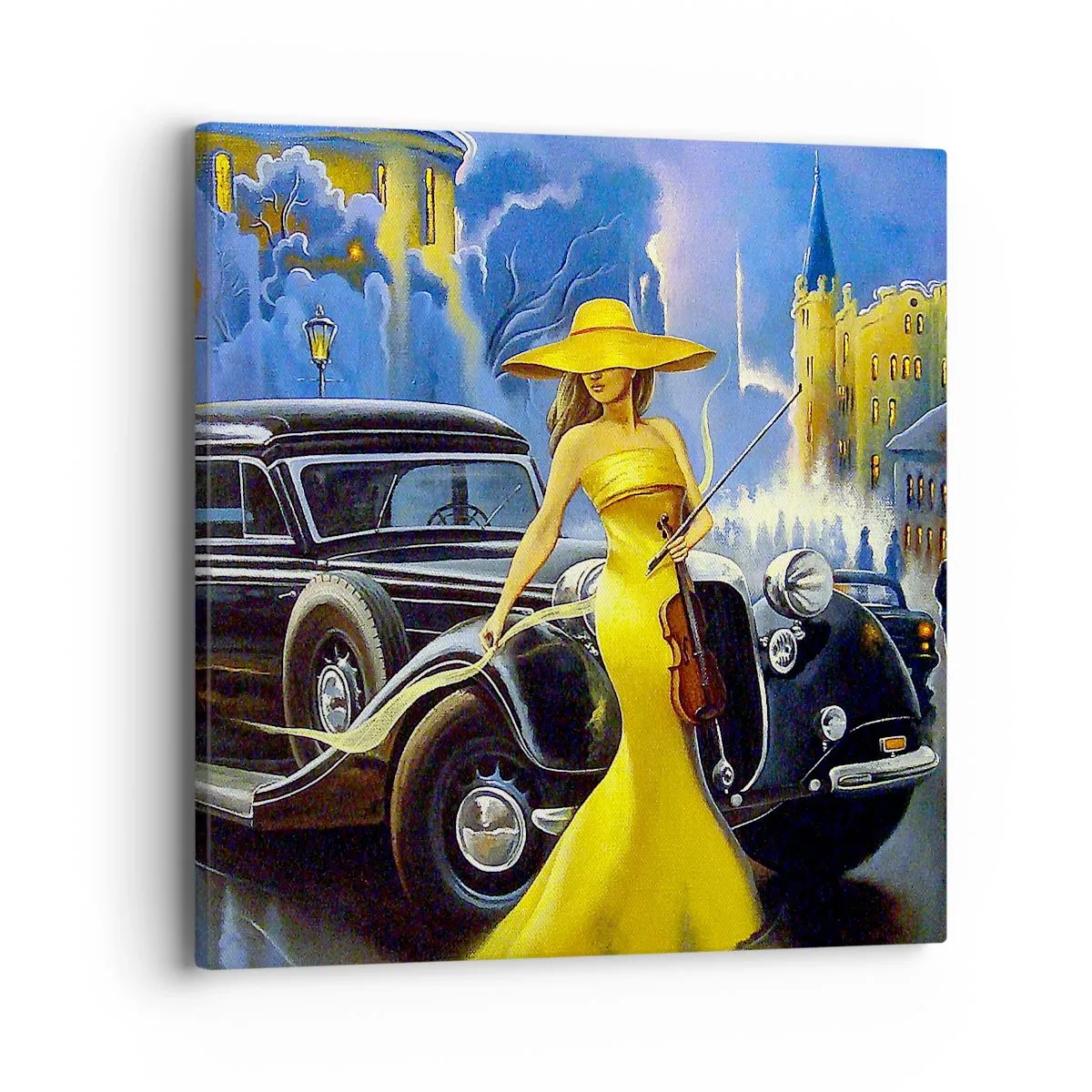 Quadro su tela - Stampe su Tela - Notturno per violino e amore - 40x40 cm