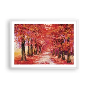 Poster in cornice bianca - Impressione d'autunno - 70x50 cm