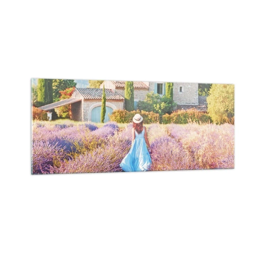 Quadro su vetro - La ragazza nella lavanda - 100x40 cm