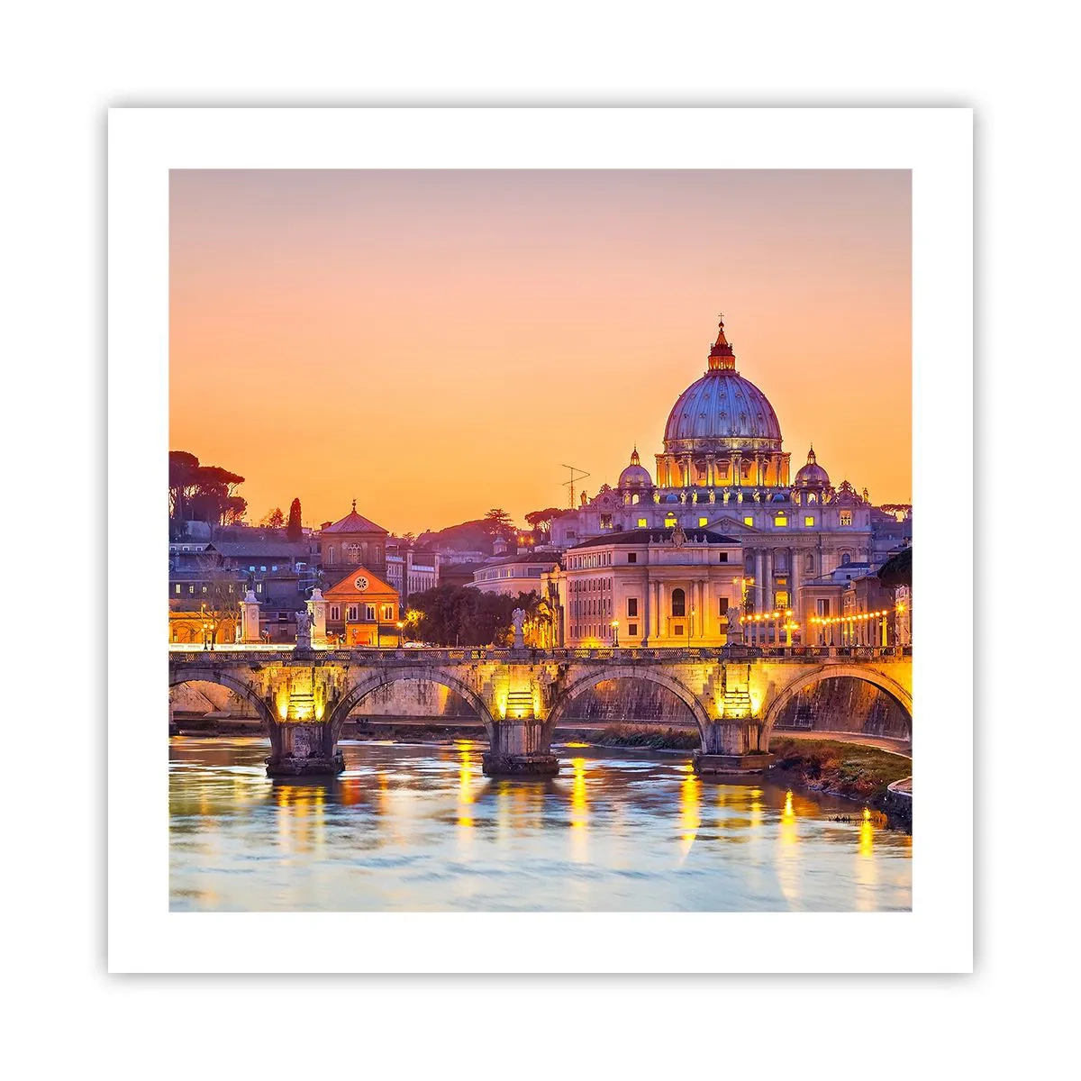 Poster - Tramonto sulla Città Eterna - 50x50 cm
