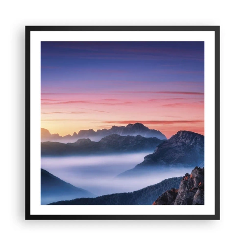 Poster in cornice nera - Sopra le valli - 60x60 cm