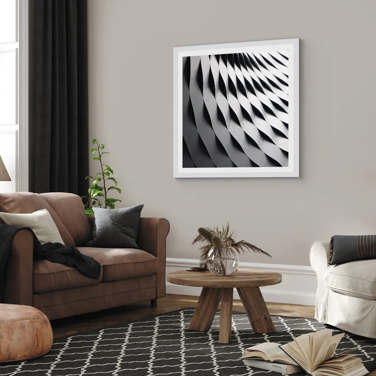 Poster in cornice bianca - Sulla cresta dell'onda - 60x60 cm