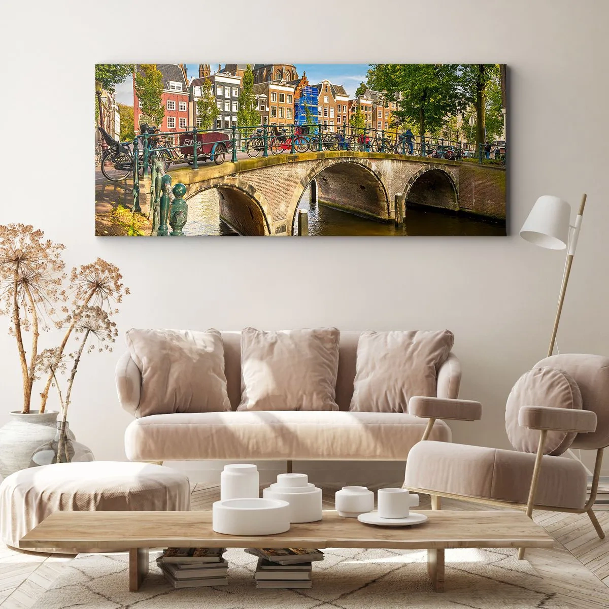 Quadro su tela - Stampe su Tela - La primavera sul canale - 100x40 cm