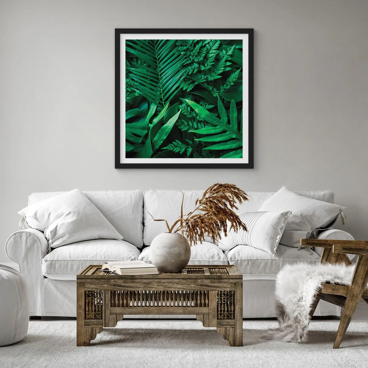 Poster in cornice nera - Avvolti nel verde - 40x40 cm