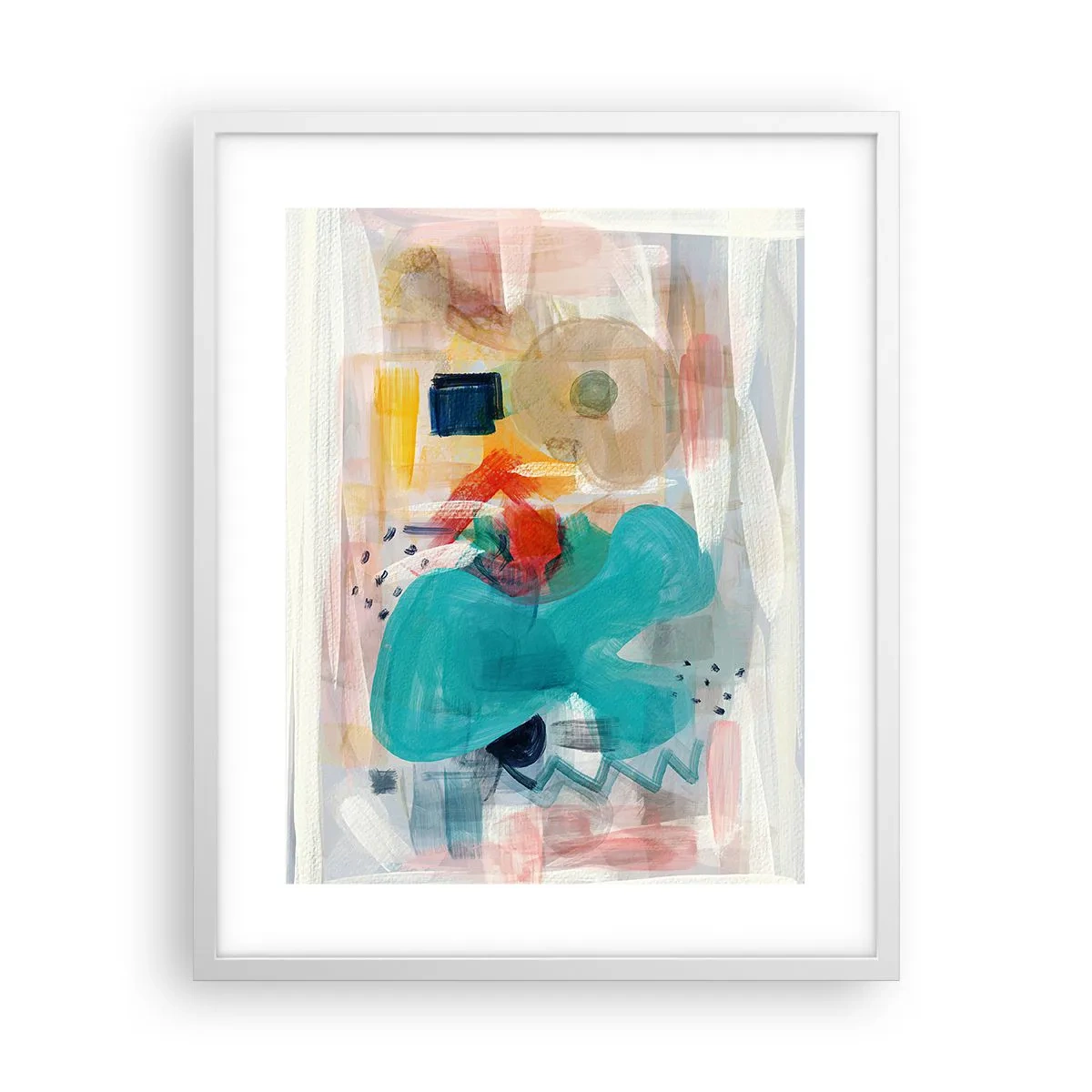 Poster in cornice bianca - Il gioco dei colori - 40x50 cm