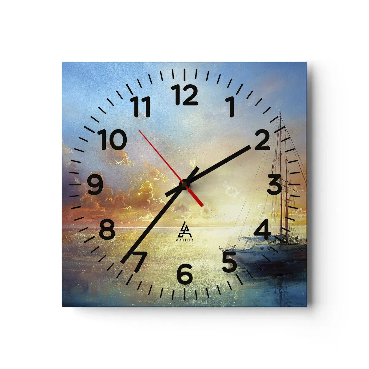 Orologio da parete - Orologio in Vetro - Nella baia dorata - 40x40 cm