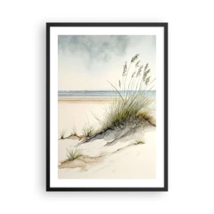 Poster in cornice nera - Accarezzati dal vento - erbe sulle dune vicino alla spiaggia - 50x70cm - Coccolati dal vento - Decorazione murale moderna per soggiorno e camera da letto ARTTOR