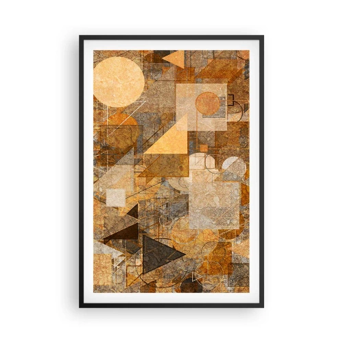 Poster in cornice nera - Studio cubista in marrone - 61x91 cm