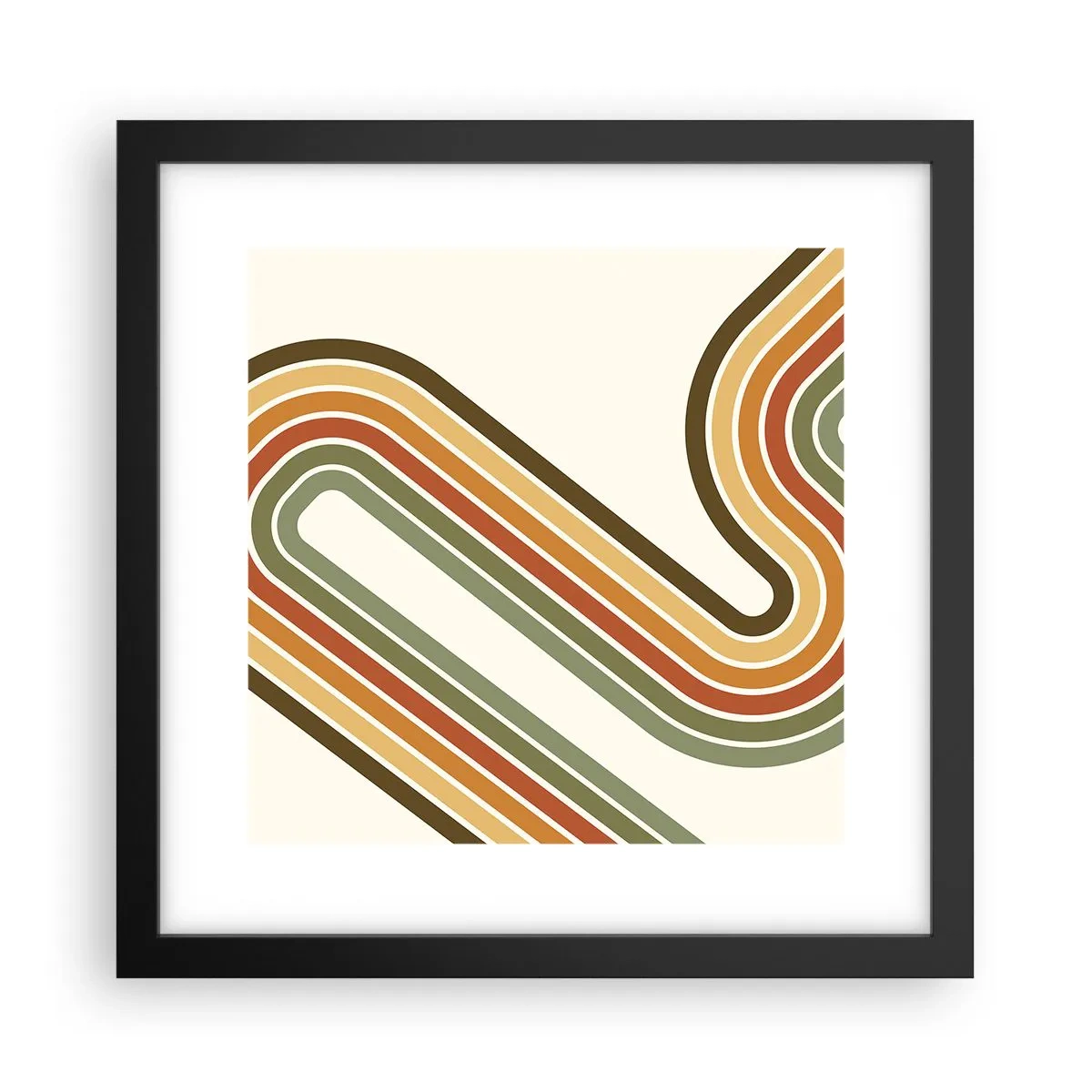 Poster in cornice nera - Zig zag fino alla meta - 30x30 cm