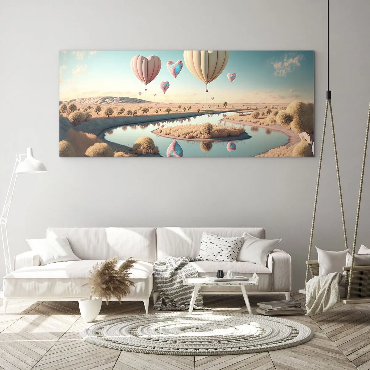 Quadro su vetro - L'amore permette di volare - 100x40 cm