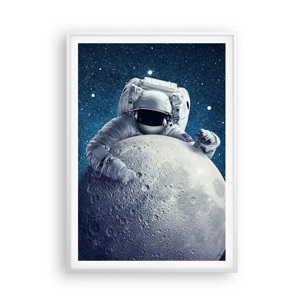 Poster in cornice bianca - Burlone spaziale - 70x100 cm