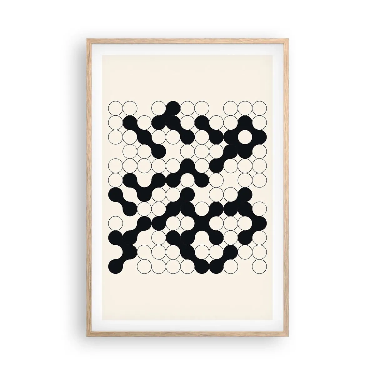 Poster in cornice rovere chiaro - Gioco cinese: variazione - 61x91 cm