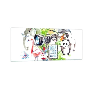 Quadro su vetro - Nell'obiettivo del viaggiatore - 100x40 cm