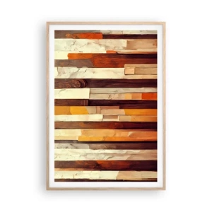 Poster in cornice rovere chiaro - L'inno dei legni boschivi - 70x100 cm