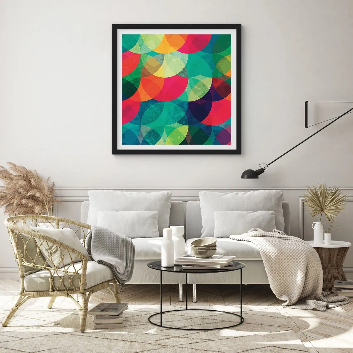 Poster in cornice nera - Ascensione arcobaleno - 60x60 cm