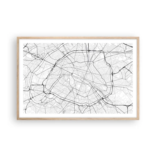 Poster in cornice rovere chiaro - Il fiore di Parigi - 91x61 cm