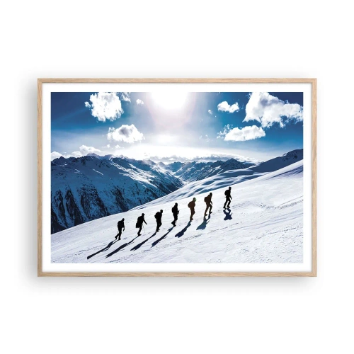 Poster in cornice rovere chiaro - La squadra dei conquistatori - 100x70 cm