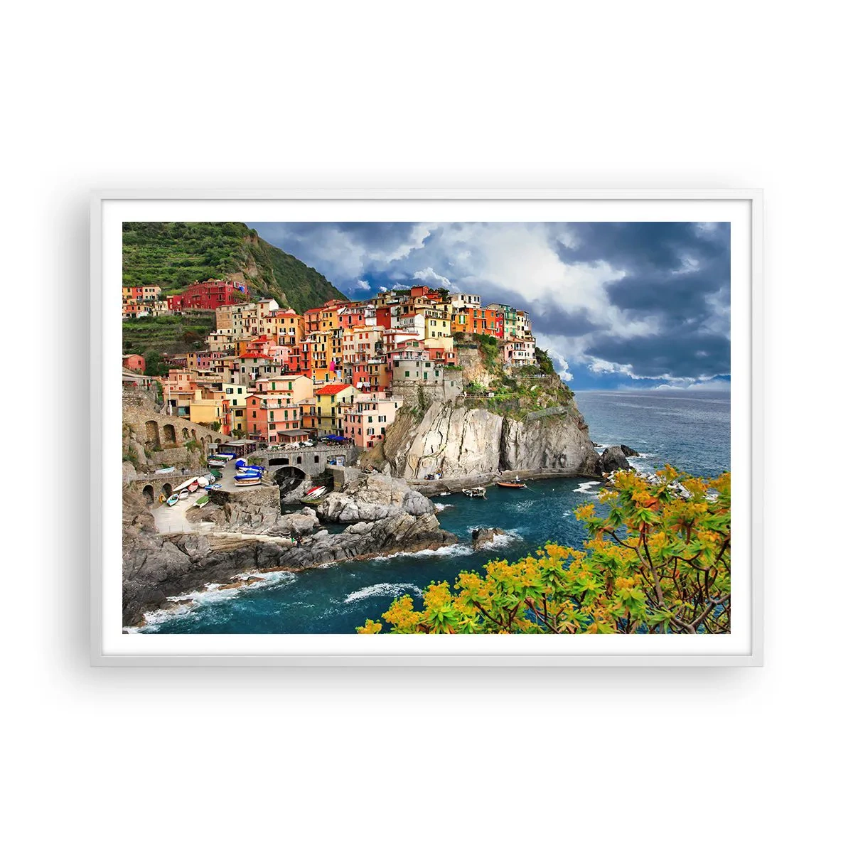 Poster in cornice bianca - Aggrappate alla roccia - 100x70 cm