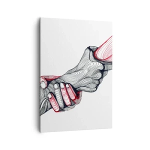 Quadro su tela - Stampe su Tela - Mani artistiche che si tengono in uno stile minimalista - 50x70cm - Sei in buone mani - Decorazione murale moderna per soggiorno e camera da letto ARTTOR