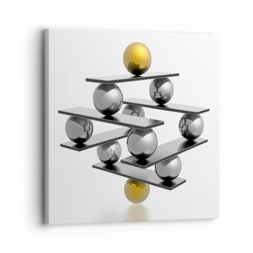 Quadro su tela - Stampe su Tela - Equilibrio oro e argento - 30x30 cm