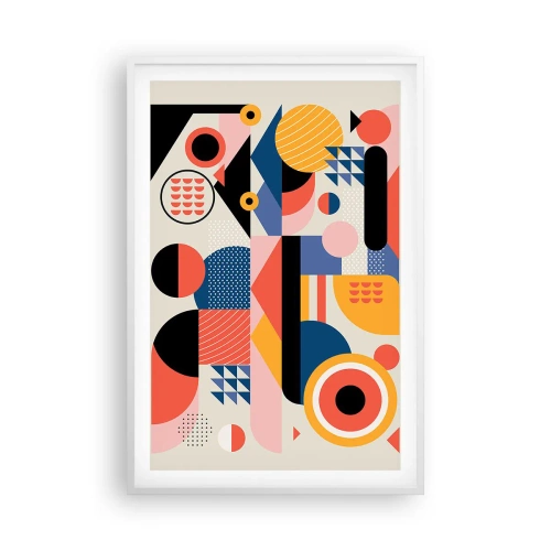 Poster in cornice bianca - Composizione: divertiti - 61x91 cm