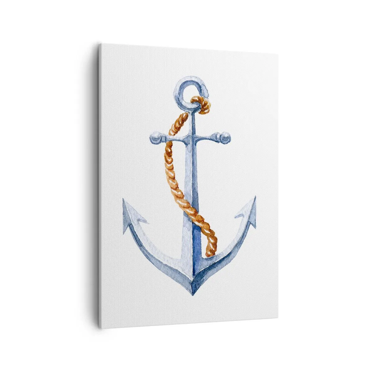 Quadro su tela - Stampe su Tela - Ancora con corda in stile acquerello - 50x70cm - Benvenuta avventura! - Decorazione murale moderna per soggiorno e camera da letto ARTTOR