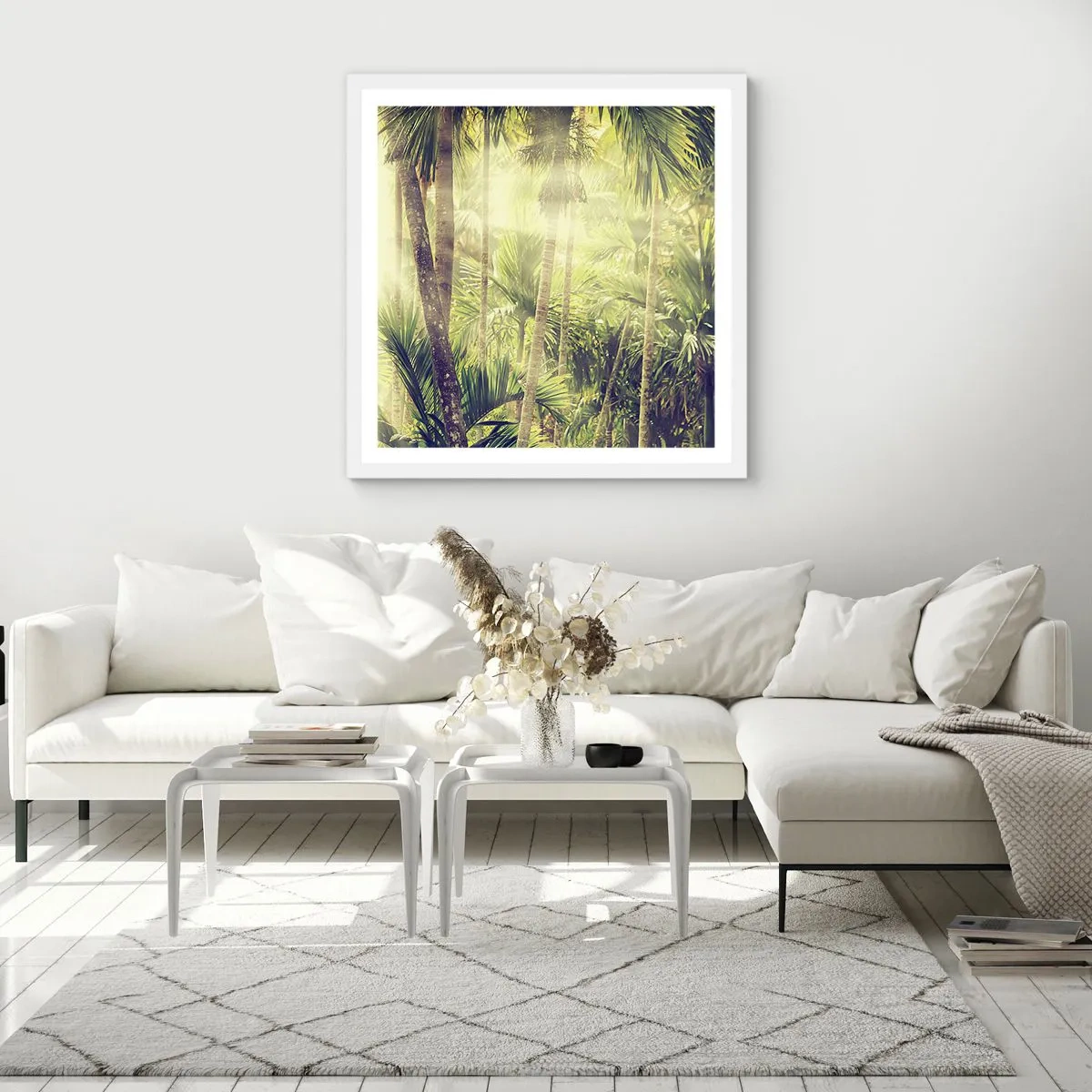 Poster in cornice bianca - Nell'afa verde - 40x40 cm