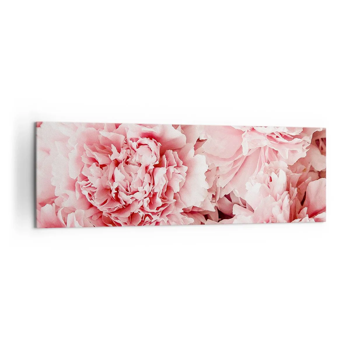 Quadro su tela - Stampe su Tela - Delicate peonie rosa in un ambiente delicato - 160x50cm - Sogno rosa - Decorazione murale moderna per soggiorno e camera da letto ARTTOR