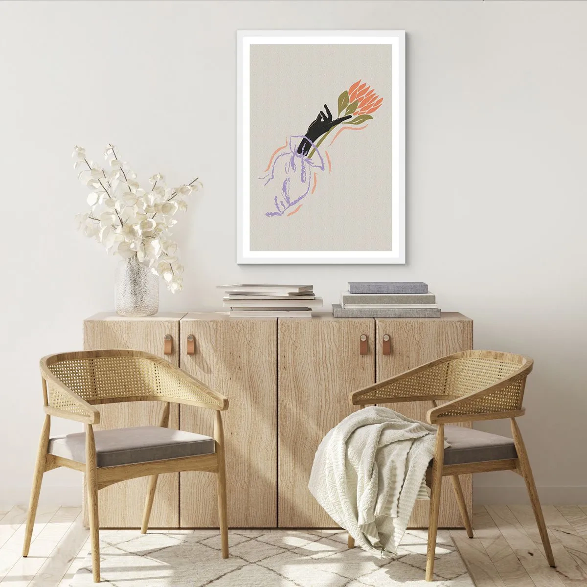 Poster in cornice bianca - Tocco delicato - 40x50 cm