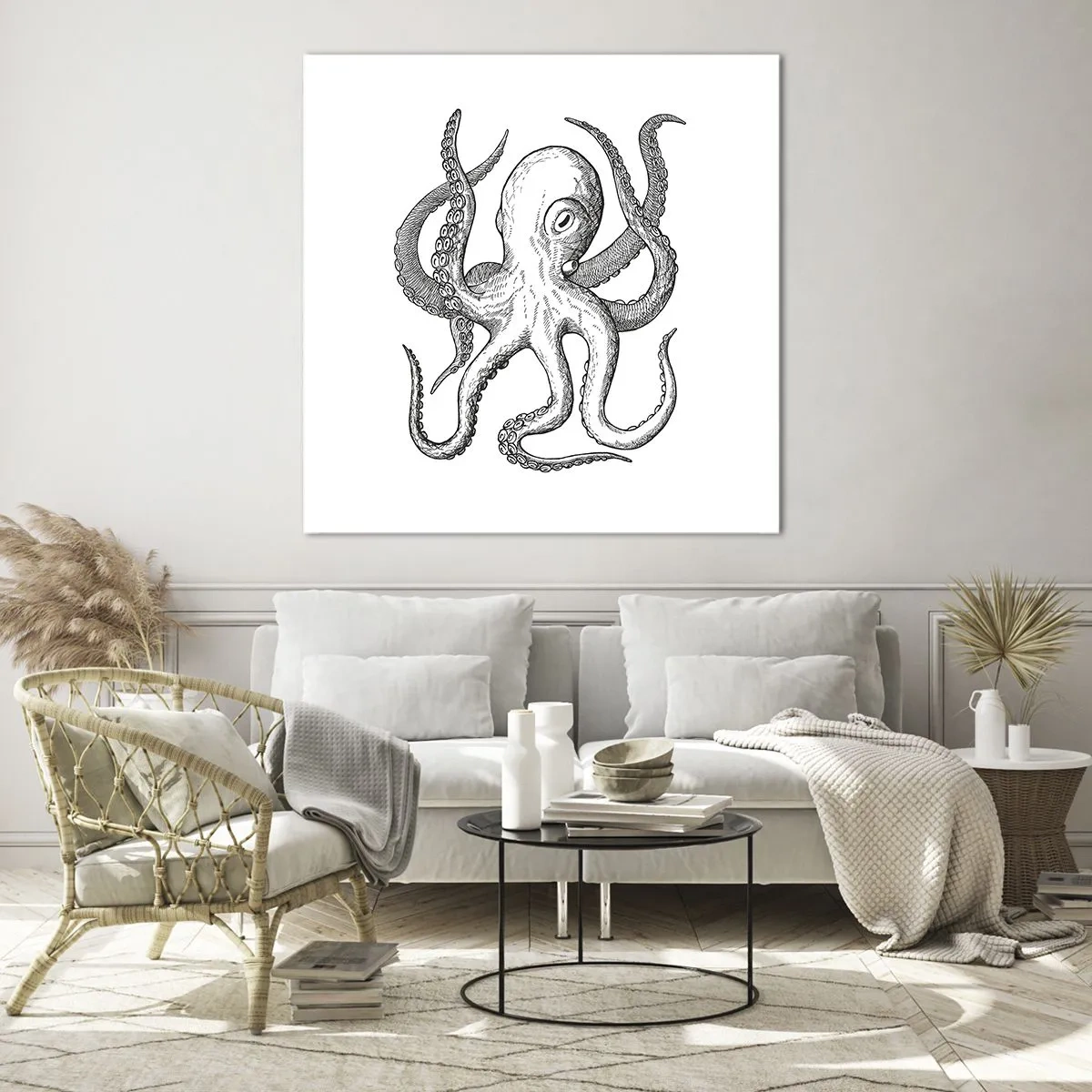 Quadro su vetro - Ballando con le onde - 50x50 cm