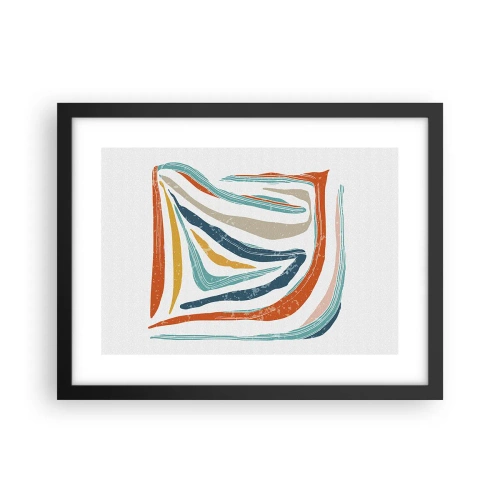 Poster in cornice nera - Astrazione piacevolmente sorridente - 40x30 cm