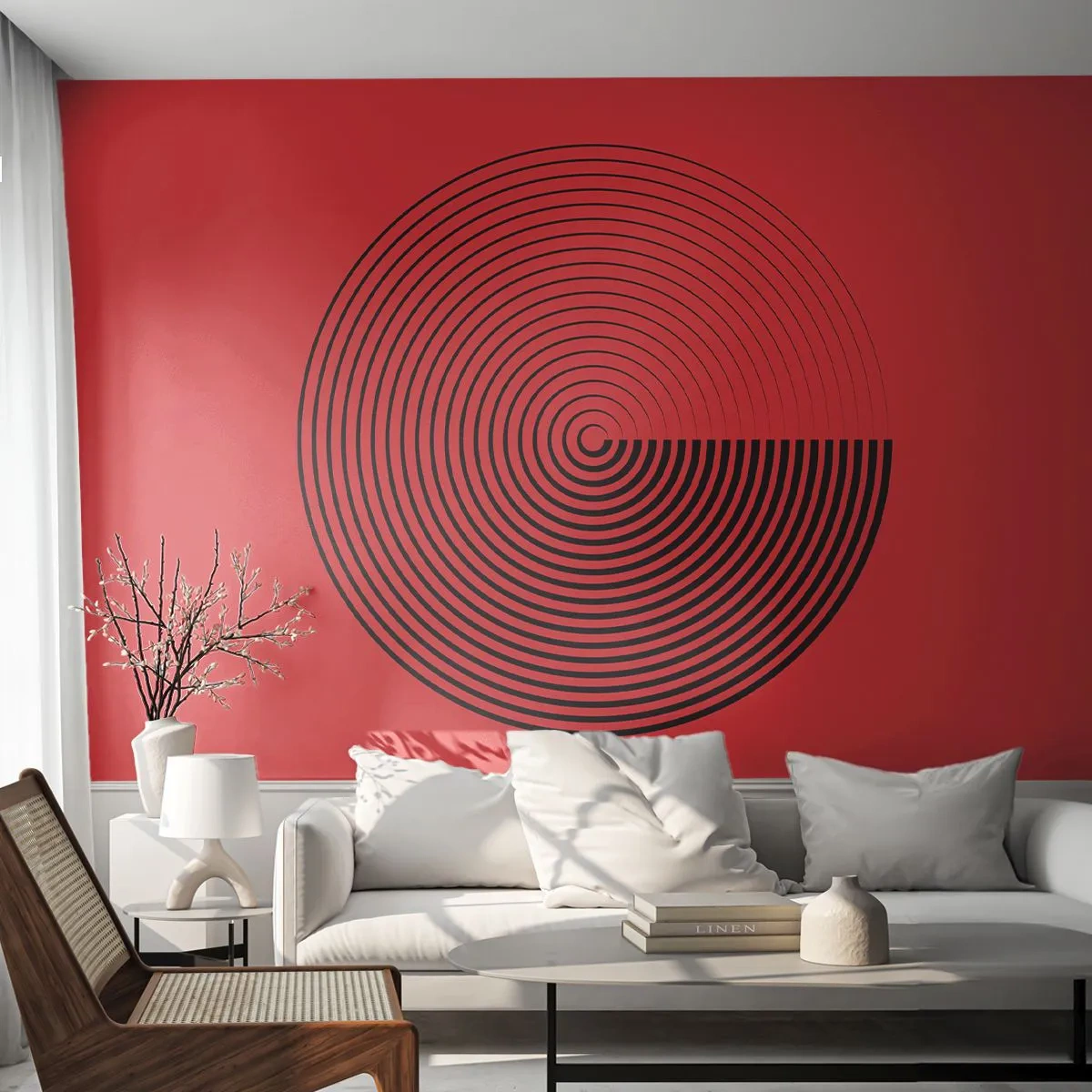 Fotomurali Autoadesivo Deluxe Sticker - Movimento circolare - Minimalismo, Ruota, Linee - 200x140 cm