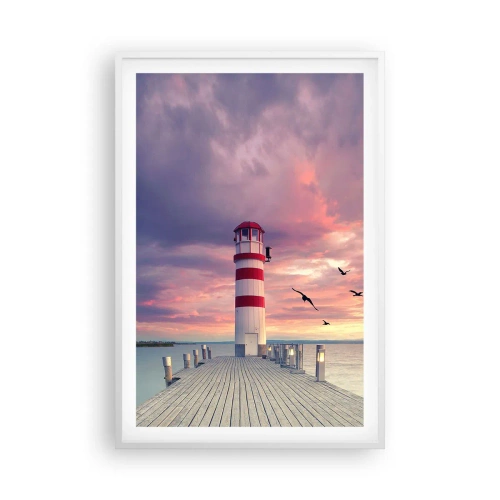 Poster in cornice bianca - Tempo di tornare in porto - 61x91 cm