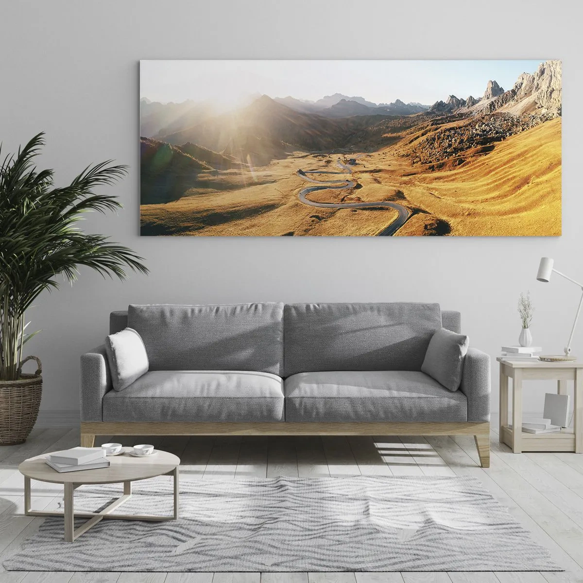 Quadro su vetro - Nella valle dorata - 90x30 cm