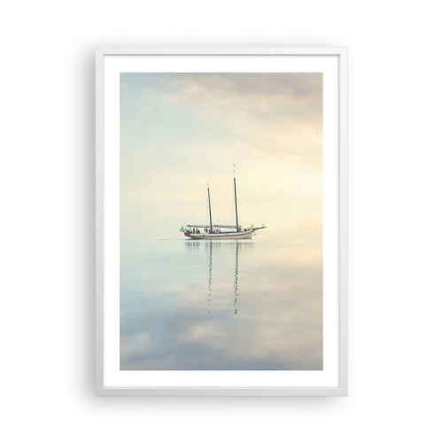 Poster in cornice bianca - Silenzio in mare - 50x70 cm