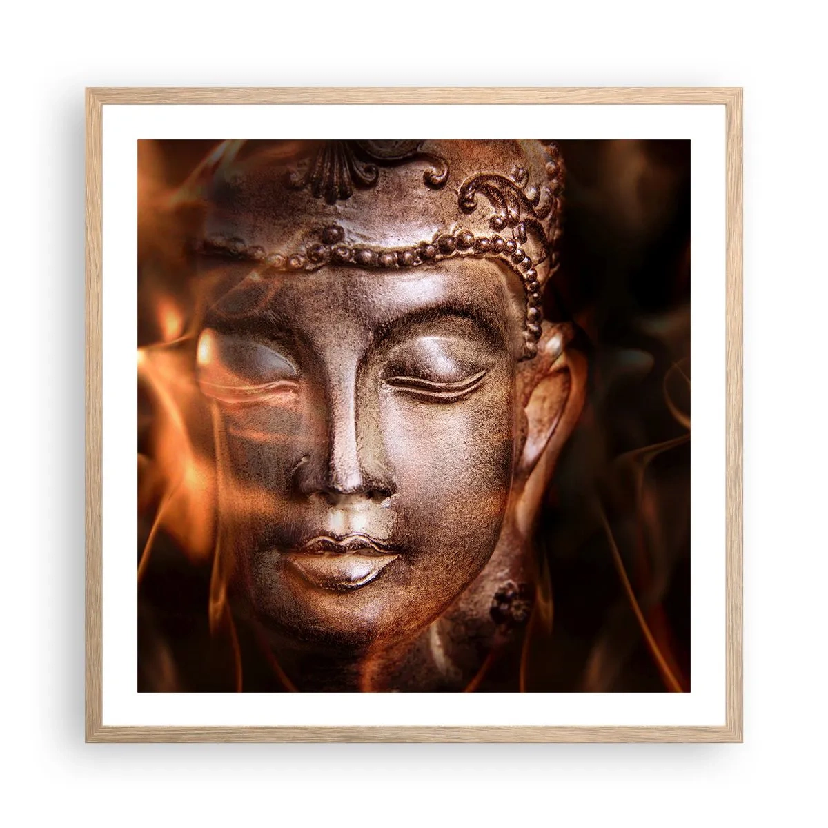 Poster in cornice rovere chiaro - Esiste solo qui e ora - 60x60 cm