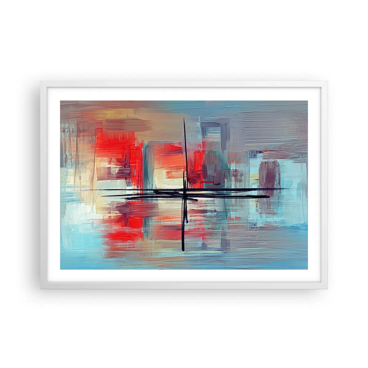 Poster in cornice bianca - Paesaggio in una dimensione sconosciuta - 70x50 cm