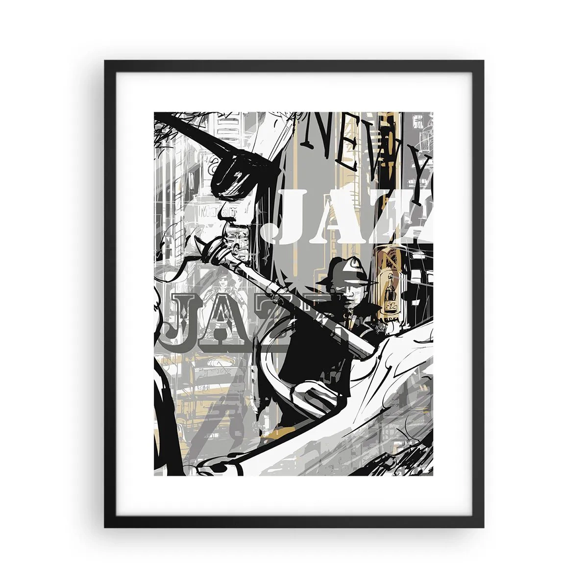 Poster in cornice nera - Al ritmo di New York - 40x50 cm