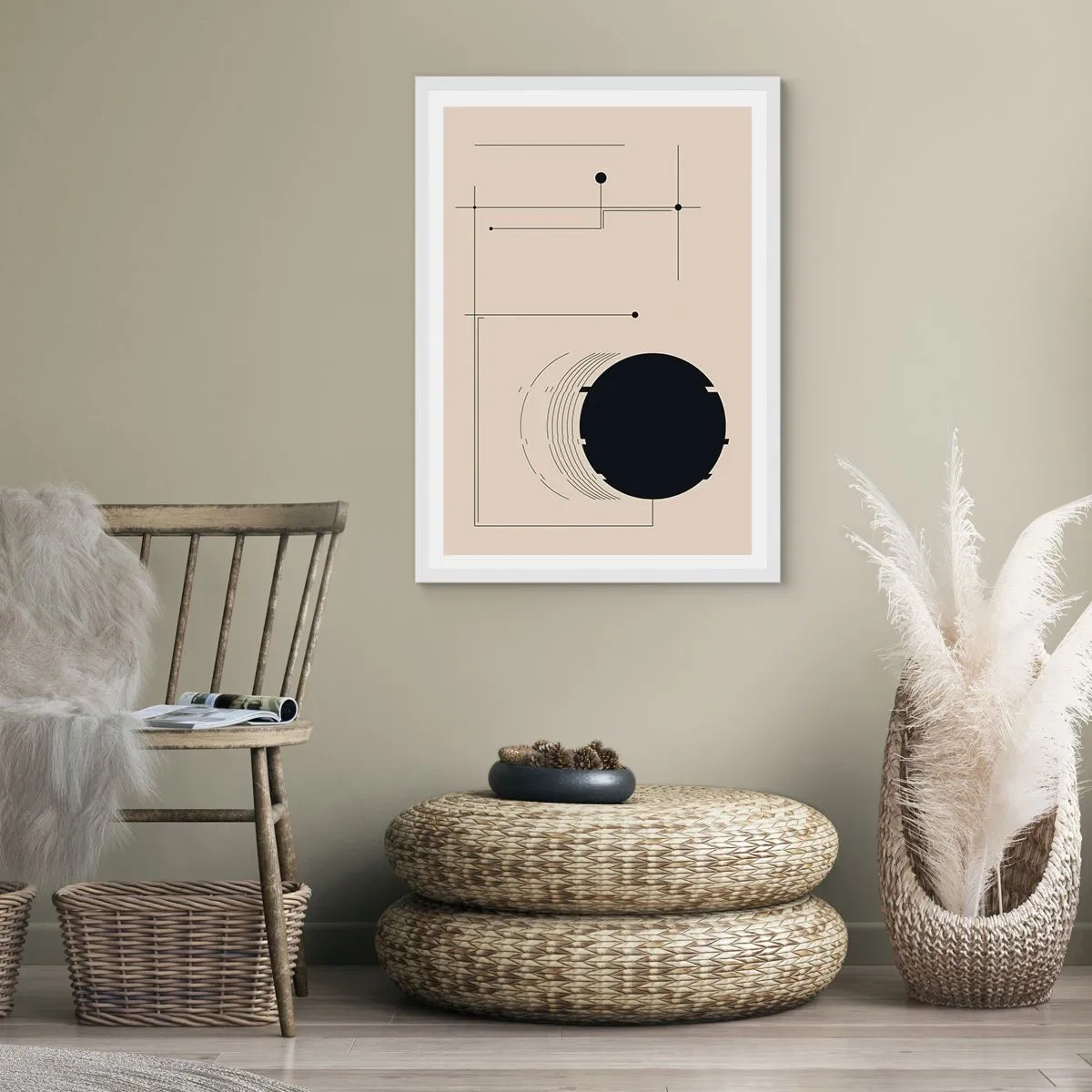 Poster in cornice bianca - Composizione elastica e dinamica - 30x40 cm