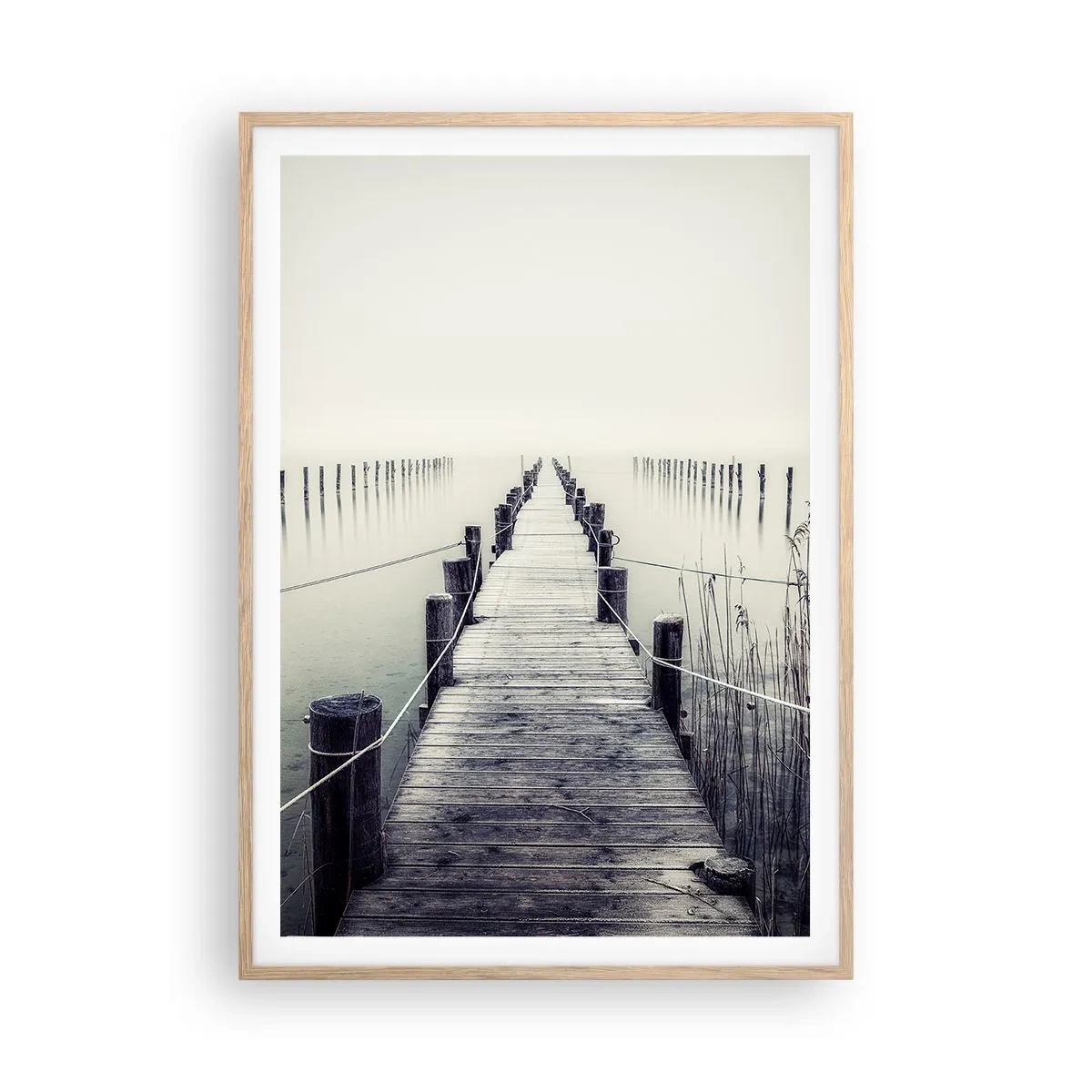 Poster in cornice rovere chiaro - Immergiti nella pace - 70x100 cm