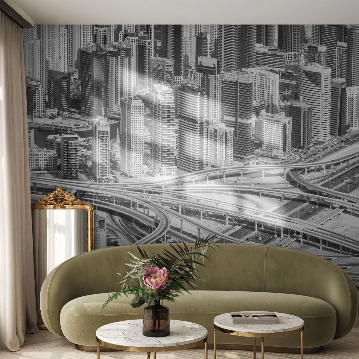 Fotomurale su misura Adesiva Deluxe Sticker - Dubai - città impossibile - Città, Architettura, Metropoli